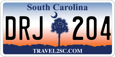 SC license plate DRJ204