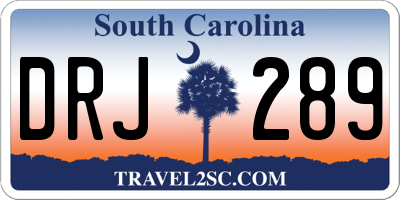 SC license plate DRJ289
