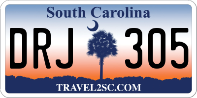 SC license plate DRJ305