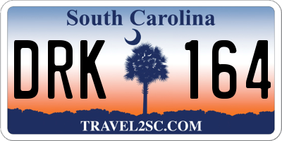 SC license plate DRK164