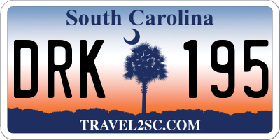 SC license plate DRK195