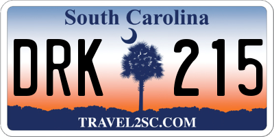 SC license plate DRK215