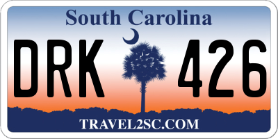 SC license plate DRK426