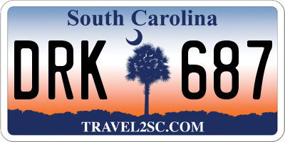 SC license plate DRK687