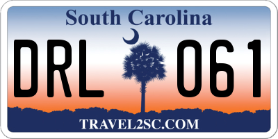 SC license plate DRL061