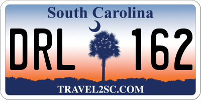 SC license plate DRL162