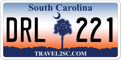 SC license plate DRL221