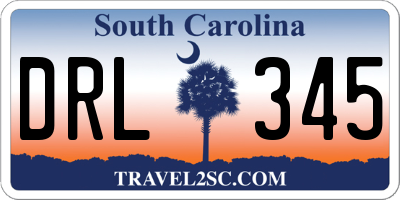 SC license plate DRL345