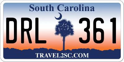 SC license plate DRL361