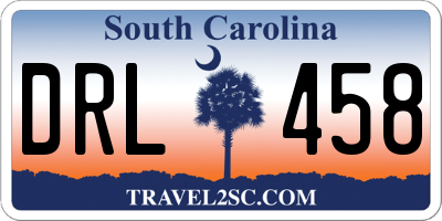 SC license plate DRL458