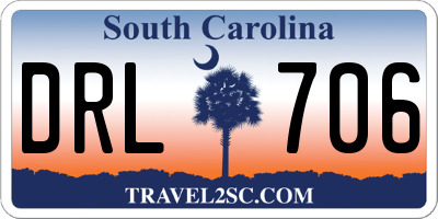 SC license plate DRL706