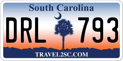 SC license plate DRL793