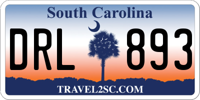 SC license plate DRL893