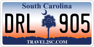 SC license plate DRL905