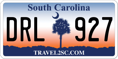 SC license plate DRL927
