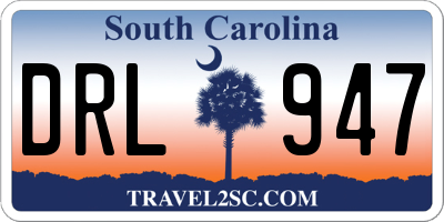 SC license plate DRL947
