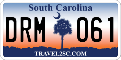 SC license plate DRM061