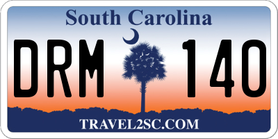 SC license plate DRM140
