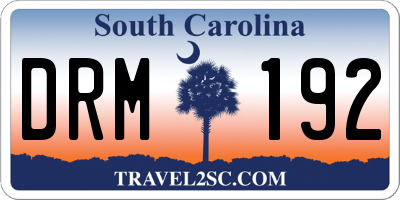SC license plate DRM192