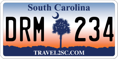 SC license plate DRM234