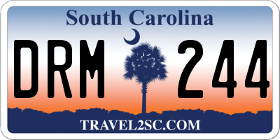 SC license plate DRM244