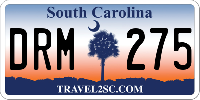 SC license plate DRM275