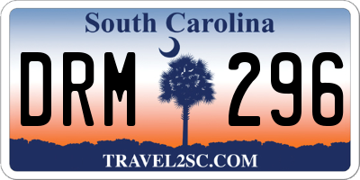 SC license plate DRM296
