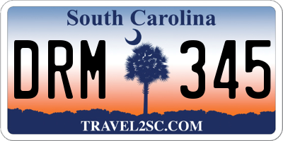 SC license plate DRM345