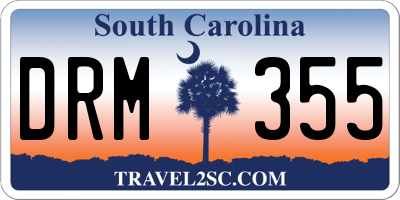 SC license plate DRM355