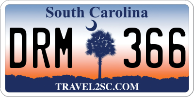 SC license plate DRM366
