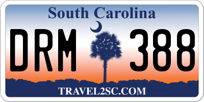 SC license plate DRM388