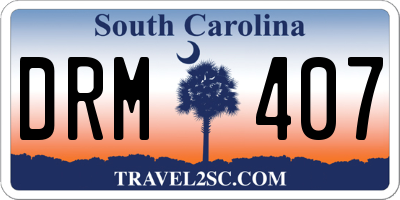 SC license plate DRM407
