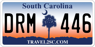 SC license plate DRM446