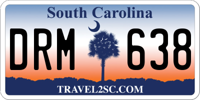 SC license plate DRM638