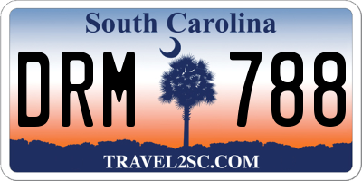 SC license plate DRM788