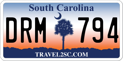 SC license plate DRM794