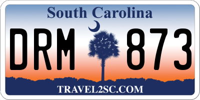 SC license plate DRM873