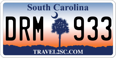 SC license plate DRM933