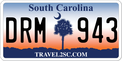 SC license plate DRM943