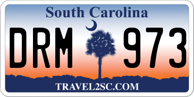 SC license plate DRM973