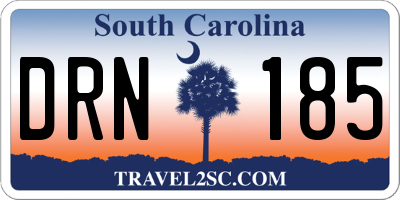 SC license plate DRN185