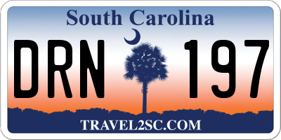 SC license plate DRN197