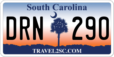 SC license plate DRN290