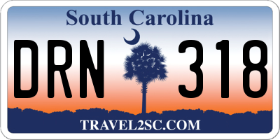 SC license plate DRN318