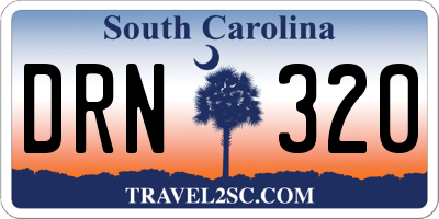 SC license plate DRN320
