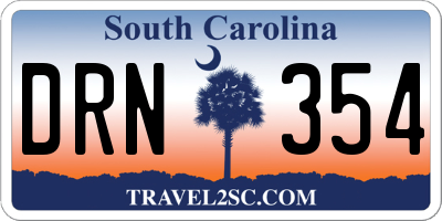 SC license plate DRN354