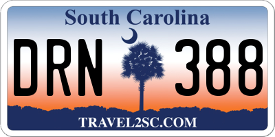 SC license plate DRN388