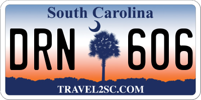 SC license plate DRN606