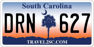SC license plate DRN627