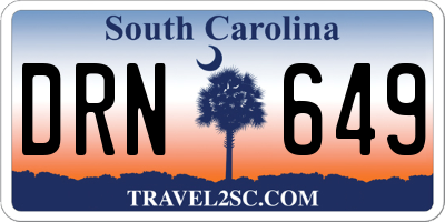 SC license plate DRN649